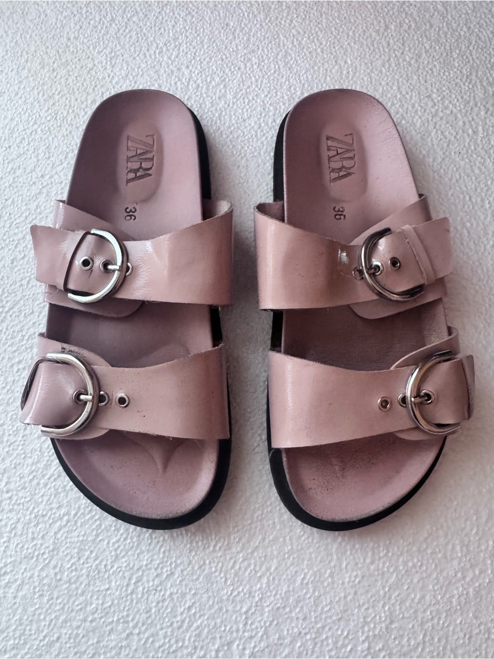 Zara Blush Double Buckle Sandals in Size 36 (6) in GUC